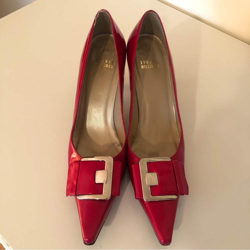 Stuart Weitzman snazzy Red Patent Leather Heels - Size 10N